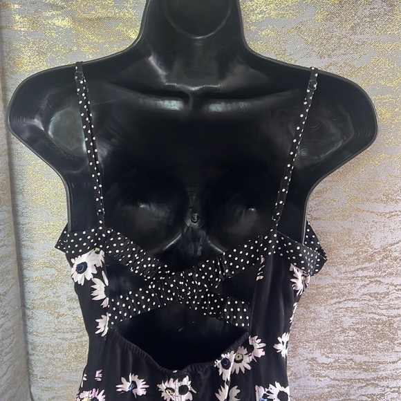 American Eagle Outfitters Black Floral Tunic Mini Dress Size XL - Picture 10 of 13